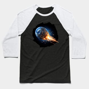 Cosmic Cataclysm: When Worlds Collide Baseball T-Shirt